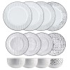 Safdie & Co. Porcelain Dinnerset 12 Piece Black White Sketch