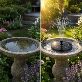 3.5W Solar Fountain Pump for Garden Decor – Floating Bird Bath Water Feature with 6 Nozzles for Ponds & Pools
