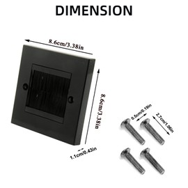 DEFIYEAR 2 Pack Cable Brush Plate, Brush Plate ABS - Brush Wall Plate for Easy Cable Pass, Perfect for Organizing Wires in Home or Office, Compatible with Standard UK Outlets and Receptacles