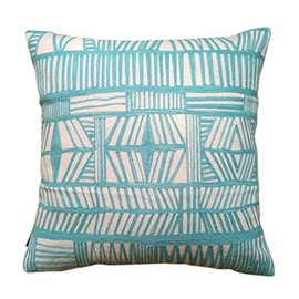 Aitliving Cushion Pillow Cover Cotton Canvas 1pc Bolero Geometric Series Throw Pillow Case Aqua Blue 45x45cm