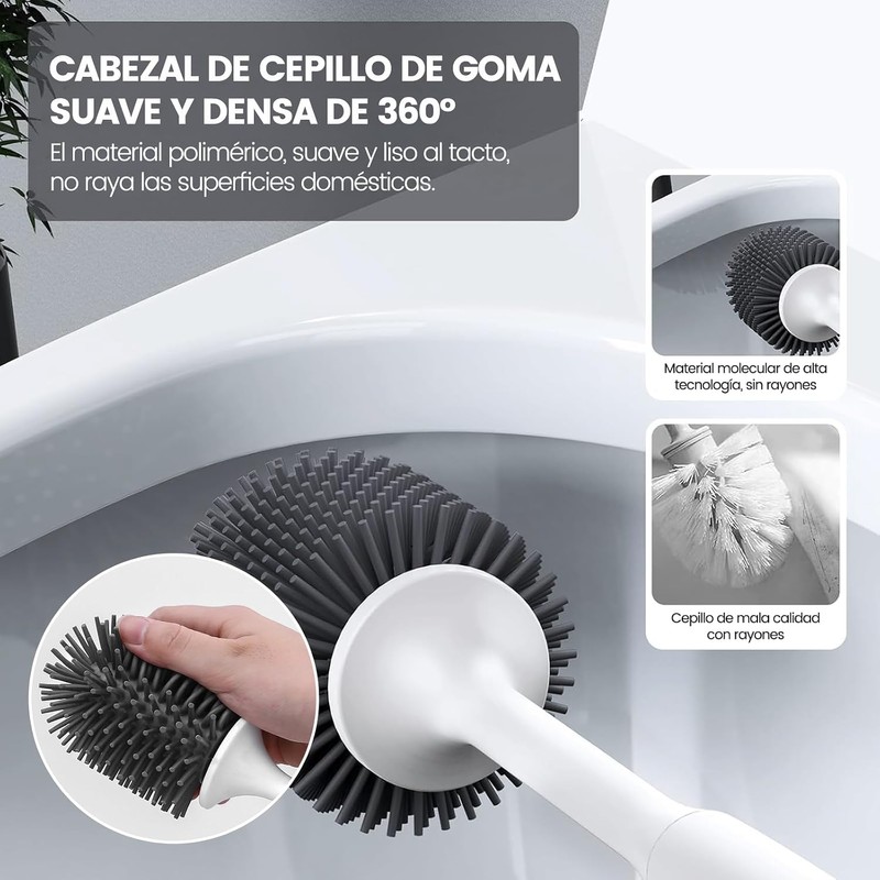Escobilla para Inodoro YUZITEC con Base Ventilada y Cerdas de