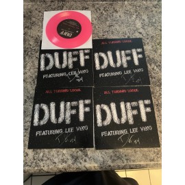 Duff McKagan Signed Pink 7” Record All Turning Loose Autographed
