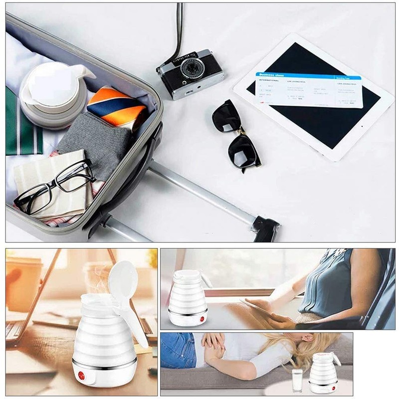 UpdateClassic Small Travel Foldable Electric Kettle, 0.6L Portable Collapsible Hot