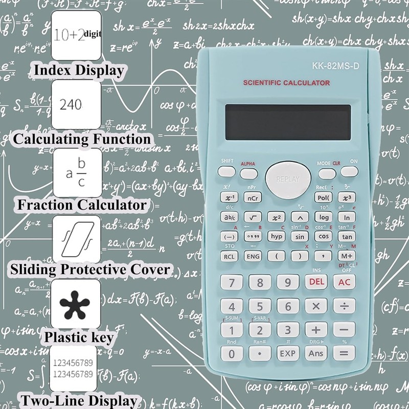 KK-82MS-D Portable Scientific Calculator with 240 Engineering Functions, Double Line