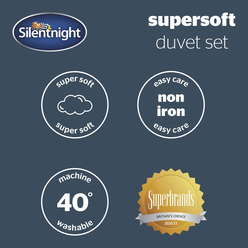 Silentnight Supersoft Dove Grey Pillowcase Pair Easy Care Soft Snuggly