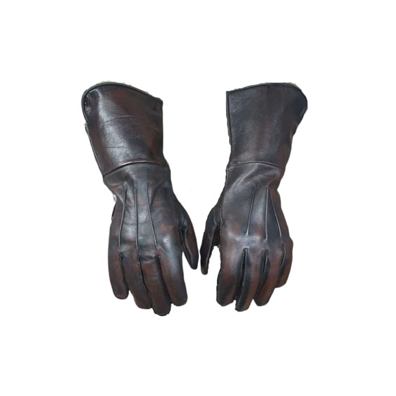 Men's Long Cuff Leather Gloves, Medieval Gloves, Made With Genuine
