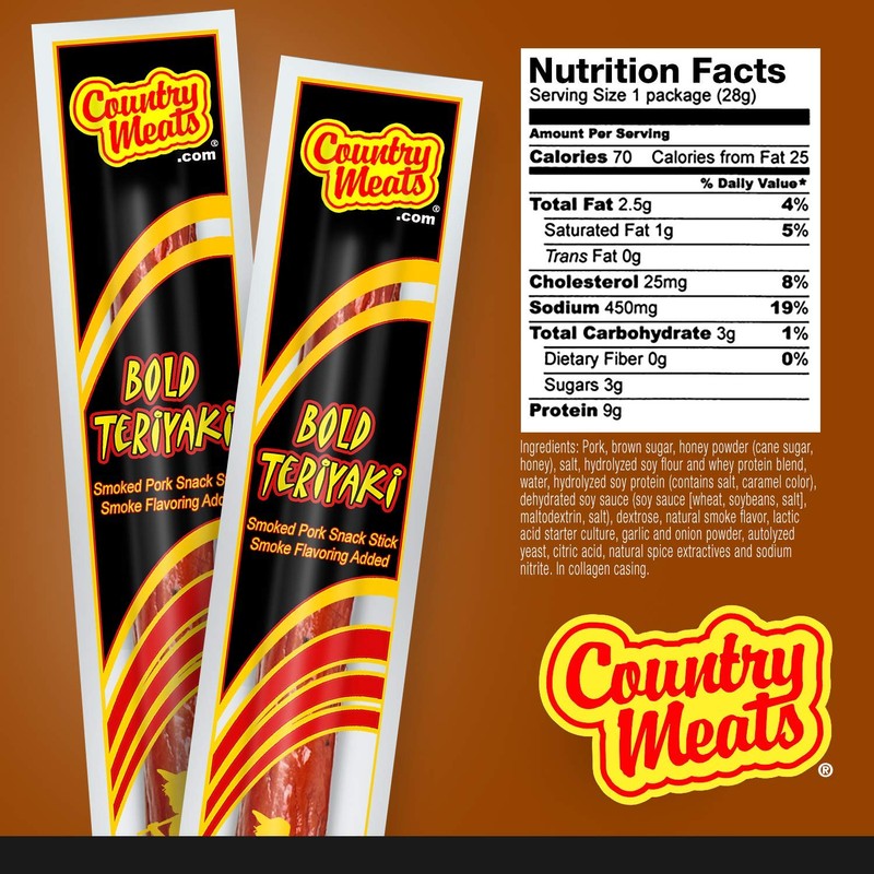 Country Meats, Meat Sticks, 0 Trans Fat, USDA Certified, Good