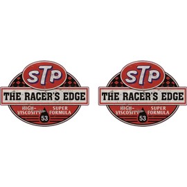 Pure Print Cut Oil Tuning Sticker for Hotrod and Vintage Cars - Retro Design Racing Themes V8 Rat - High Quality Rat Rod Oil Slick Stickers, Pack of 2, 10cm, STP & Pennzoil (STP)