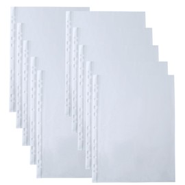 100 Pcs Poly Pockets A4, 11-Hole Punched Clear Plastic Wallets for 2/3/4-Ring Binders - Durable, Tear-Resistant, Transparent for School, Office & Home Use