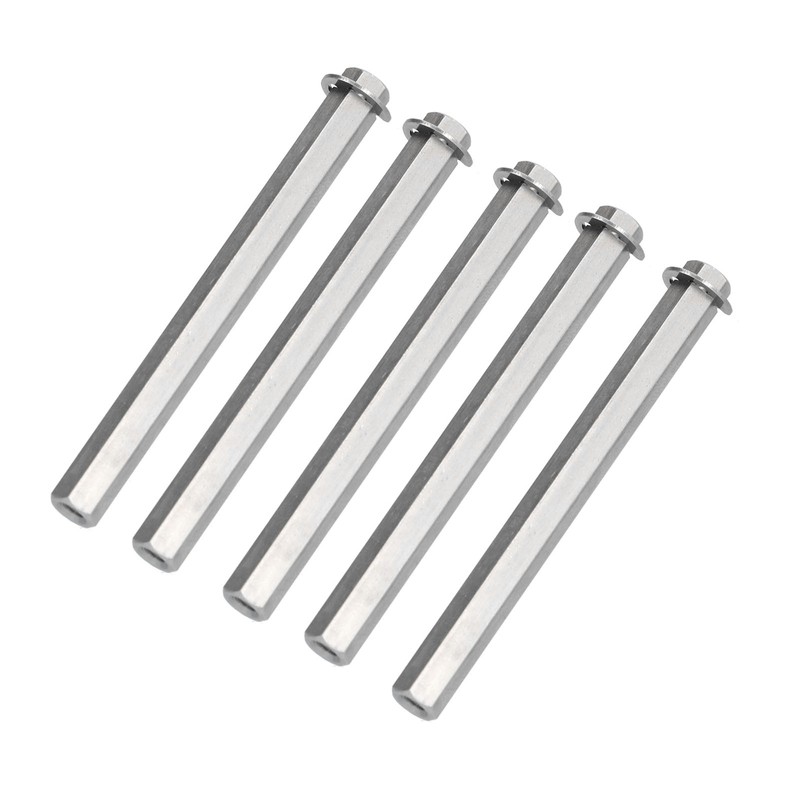 5Pcs Long Rod Nut Hex Coupling Female Threaded Straight Bar