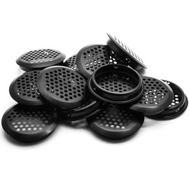 Piutouyar 20Pcs 53mm/2" Air Vents Round Soffit Vents, Stainless Steel Circular Soffit Vent Mesh Hole Louver for Kitchen, Bathroom, Cabinet and Wardrobe (Black)