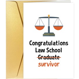 Funny Graduation Card for Law School Graduate, Graduate Congratulation Card for Law Degree, Law School Survivor Graduation Card