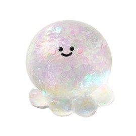 Blingbling Transparent Octopus Taba Squishy Toys for Kids & Adults – Cute Stress Relief Fidget Sensory Toys, Soft Silicone Squeeze Gifts for Children Adults (Transparent-Colorful)