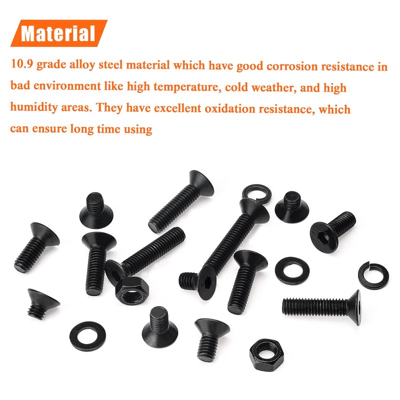 HELIFOUNER 146 Pieces M6 x 8mm /10mm /12mm /16mm /20mm