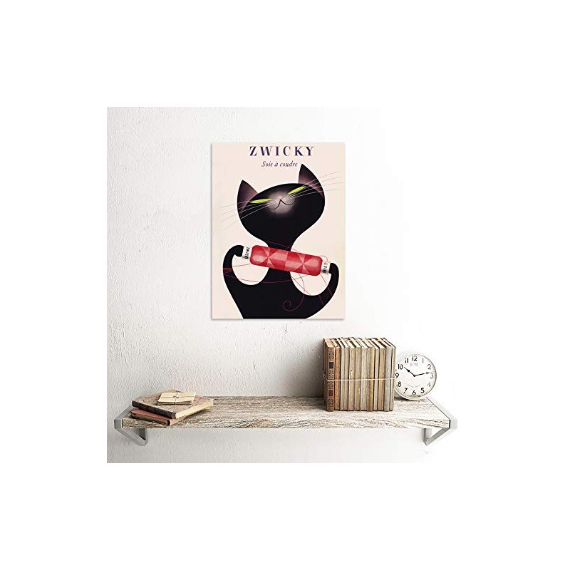 Bumblebeaver ADVERTISING ZWICKY COTTON SWITZERLAND BLACK CAT REEL THREAD COOL