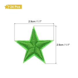QUARKZMAN Pack of 24 5Star Patches, Fluorescent Green, Embroidered Patches, 1.1 Inch Repair Patches for DIY Clothes, Crafts, Backpack, Clothes, Gift