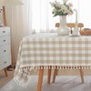 JIALE Checkered Table Cloth Square Cotton Linen Fabric Gingham Tablecloth