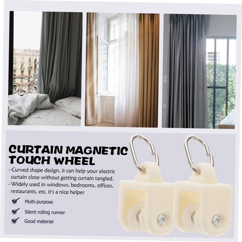 SHINEOFI 50pcs Curtain Track Glider Sliding Wheel Fittings for Smooth
