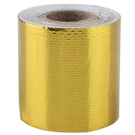 aqxreight Cinta Autoadhesiva Reflectante de Calor, 5m X 5cm Cinta Adhesiva de Proteccin T¦rmica Reflectante de Papel de Aluminio para Automvil(dorado)