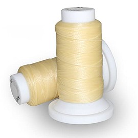 54.68 Yards 150D Flat Wax Thread 0.8mm Waxed Polyester Cord Leather Sewing Waxed Thread for Bracelets, Leather Craft Stitching Sewing, DIY Handcraft (Bisque)