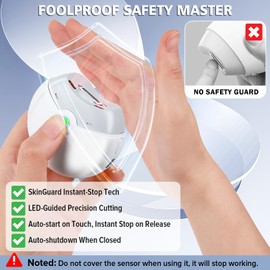 Seemagic Pro 2.0 Electric Nail Trimmer with Triple Safety, 2-in-1 Automatic Fingernail Trimmer Quiet, Infrared Guard Light, Rechargeable Type-C for Kids Child Teenager Adults (Pearl White)