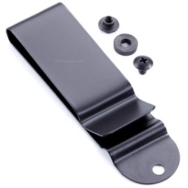 Universal Metal Belt Clip - (Fits 1.75 inch Belts) - (Black) - (w/Hardware) - (1 Pack) - Replacement Steel Clip Attachment Holder for Holsters, Sheaths, Phone Cases