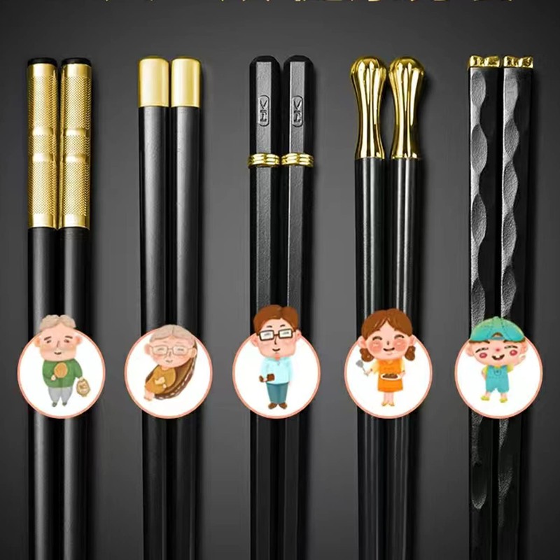 Chopsticks, 5 Pairs Premium Reusable Multicolour Chopsticks for Sushi Japanese