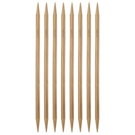 HARFINGTON 8Pcs Bamboo Knitting Needles Double Pointed Size US 11(8mm) Carbonized 10 Inch(25cm) Straight for Handmade Creative DIY Knitting Craft Yarn