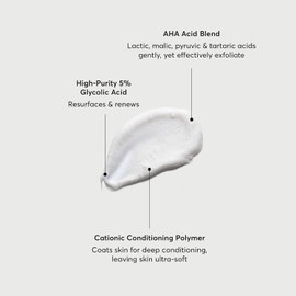 Gel de baño exfoliante con ácido glicólico The Smoother, limpiador suave y suavizante, 16,9 oz