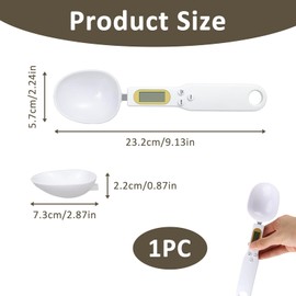 Spoon Scales Digital Measuring Spoon with LCD Display, Exact Kitchen Scales 500 g / 0.1 g Precision Scales with Hold and Tare Function, Removable Spoon, Measuring Spoon with Scales for Spices Pills