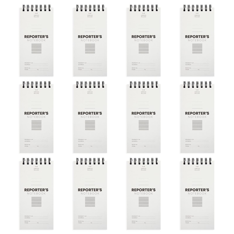 Juvale Reporters Notebook Pack - Top-Bound Notebook & Steno Pad