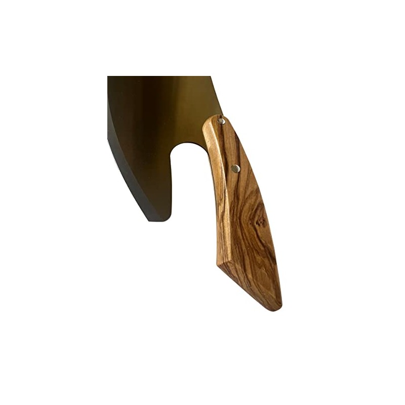 Roger Orfevre Pizza Cutter Stainless Steel Rocker Ulu Knife, Razor