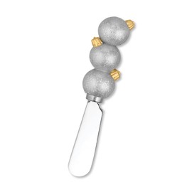 UP ware - Juego de 4 adornos de resina pintados a mano con hoja de acero inoxidable para esparcir queso/mantequilla, surtido