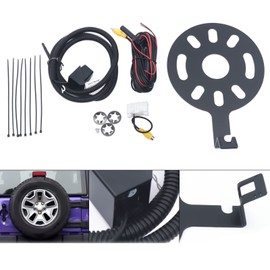 Rear View Backup Camera Kit w/Spare Tire Bracket 170° for Jeep Wrangler JK 2007 2008 2009 2010 2011 2012 2013 2014 2015 2016 2017 2018