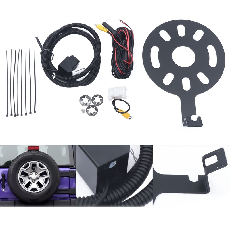 Rear View Backup Camera Kit w/Spare Tire Bracket 170° for
