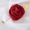 Faux Silk Rose Men Suit Boutonniere, Artificial Flower & Golden