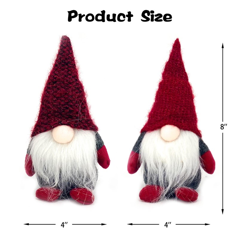 DUJSRZL 4 x Christmas Gnomes Knitted Plush Santa Claus Christmas