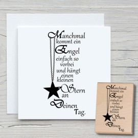 Newstamps Stamp Sometimes Comes An Angel Motif Stamp Large Wooden & Rubber for Card Making, Wooden Stamps, Sayings, Saying Stamps, Text Stamp, Lettering, Scrapbook, Textile Stamp, Decoration