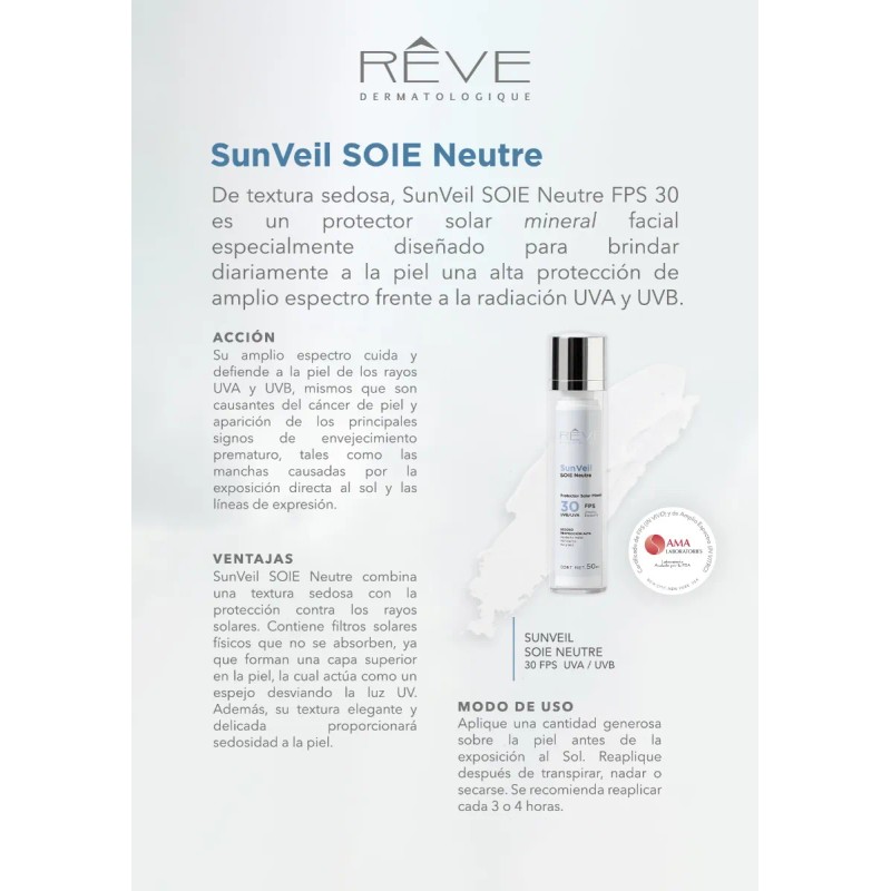 Reve Protector Solar Mineral Soie Neutre 30fps 50ml Uvb/uva