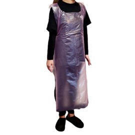 (TUISKU) Disposable Aprons Polyethylene Vinyl Nursing Eat Adults 100 Count (Pink)