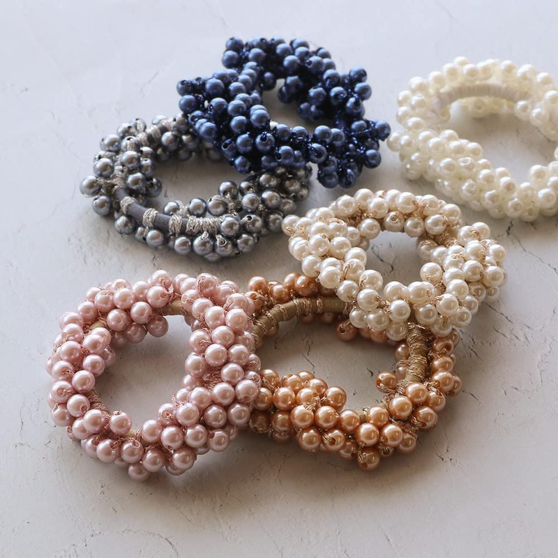 JewelVOX Hair Accessories, Shreddy, Color Pearl, Hair Rubber, Brown, Select