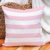 Leaveland Pink and White Stripe Set of 2 20x20 Inch