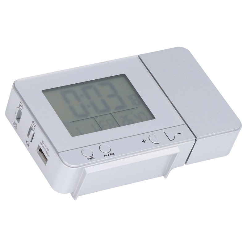 Projection Alarm Clock Backlit LED USB Charging Multifunctional Clock with