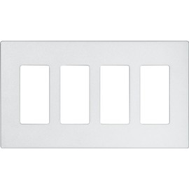 Eaton 9524SG ASPIRE Screwless Wallplate, 4-Gang, Silver Granite