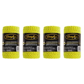 Stringliner 35797 Bonded Mason’s Line Replacement Rolls – 1 Lb. #27 Construction Replacement Roll Braided Black/Yellow 640'. (4 Pack)