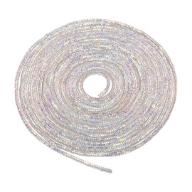 MECCANIXITY Rhinestone Glitter Shoelaces Crystal Bling Shiny Round Shoe Drawstring Rope String Cords Charm 4mm for Sneakers Sweatpants, Multicolored