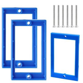 vibedor 3 PCS Single Gang Receptacle Outlet Box Extenders 1/4" Electrical Outlet Extenders with 6 Screws for Electric Box and Electric Switches(Blue)