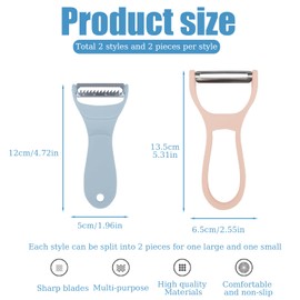 Realand Vegetable Peeler with Straight and Julienne Peeler, Potato Peelers for Kitchen, Y Peeler Stainless Steel Blade for Carrot Fruit Apple Cucumber Veggie, 8Pcs in 4 Set