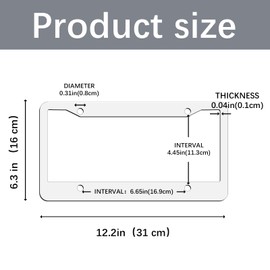 OKBA 6 PCS Sublimation License Plate Frame Blanks, DIY White Metal Aluminum car Tag, Custom Picture Design for car tag Frame (12.2x6.3x0.04in)