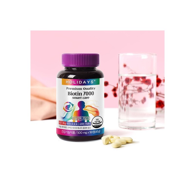 Holidays Biotin 7000 4 bottles of 90 tablets (12-month supply)